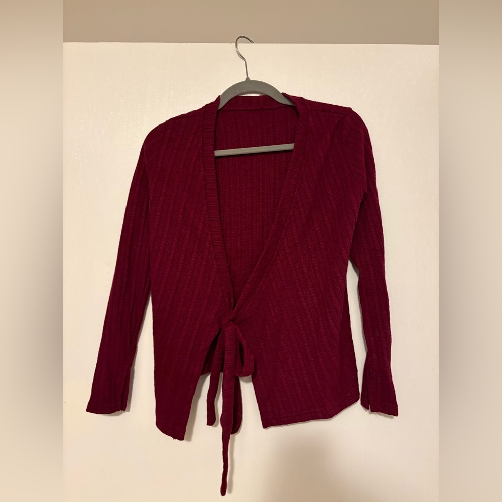 NWT OGL Red Wrap Cardigan Top